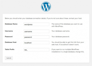 wordpress install manually